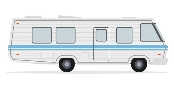 Reizen Camper Camper Voor Vakantie Kampeerauto Stacaravan Vectorillustratie — Stockvector