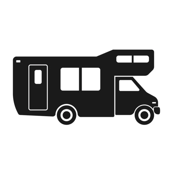 Camper Motorhome Icon House Wheels Car Travel Tourism Vector Illustration — 图库矢量图片