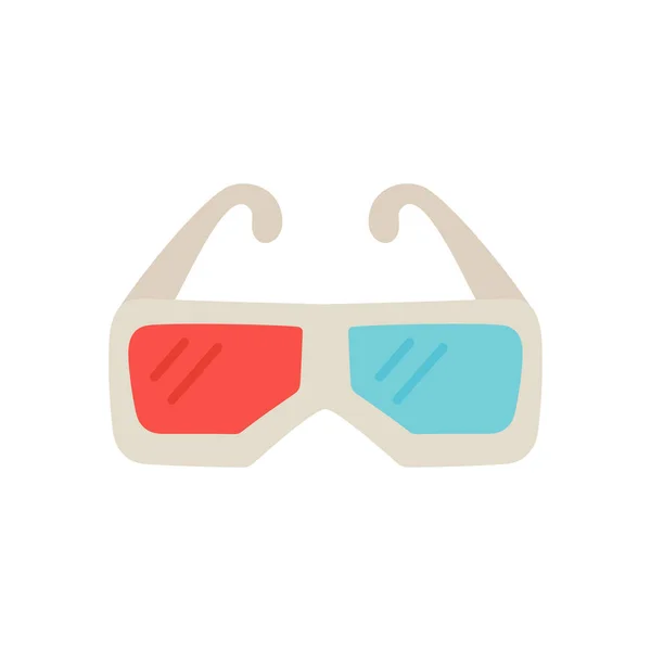 Cartoon Glasses Cinema Glasses Watching Movie Isolated White Background — стоковый вектор