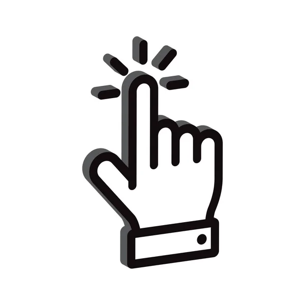 Κάνοντας Κλικ Εικονίδιο Δάχτυλο Δείκτη Χέρι Κάντε Κλικ Στο Κουμπί — Διανυσματικό Αρχείο