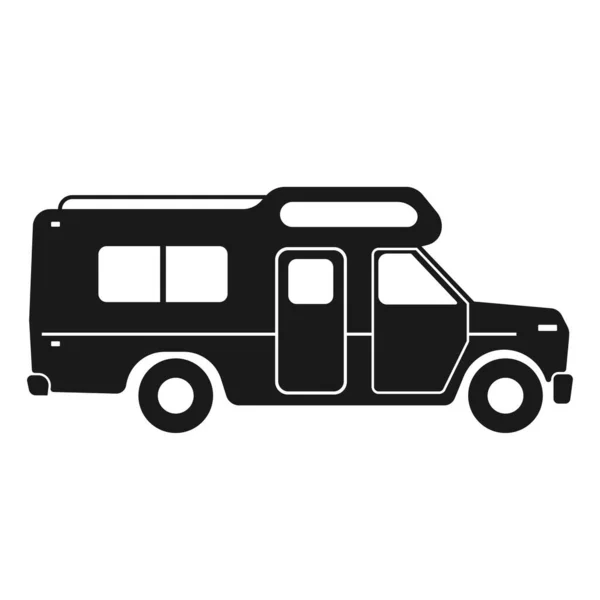 Camper Motorhome Icon House Wheels Car Travel Tourism Vector Illustration — 图库矢量图片