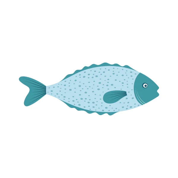 Свежая Рыба Тунца Белом Фоне Векторная Иллюстрация Мультяшной Сырой Рыбы — стоковый вектор