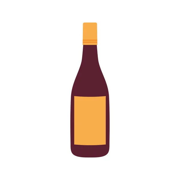 Illustration Vectorielle Bouteille Vin Rouge Isolée Sur Fond Blanc Boisson — Image vectorielle