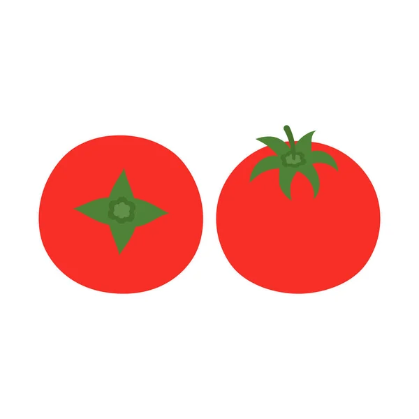 Tomate Fraîche Isolée Sur Fond Blanc Illustration Vectorielle Légumes Rouges — Image vectorielle