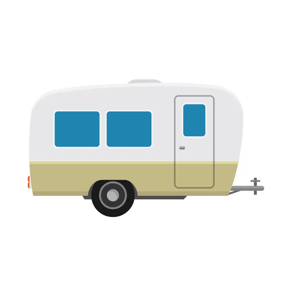 Rvキャンプトレーラー 旅行モバイルホーム キャラバン 旅行のためのホームキャンパー トレーラーモバイル白い背景に隔離された ベクターイラスト — ストックベクタ