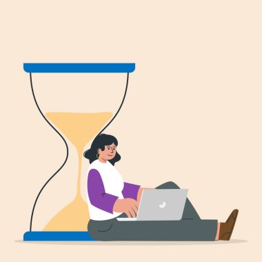 Zaman yönetimi. Başarılı sonuçlar için çalışma süresi ve kalite kontrolü izleme ve iş görevlerinin optimizasyonunu sağlar. Etkili iş planlaması, başarılı takım çalışması çözümü. Vektör illüstrasyonu.