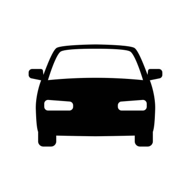 Yolcu vagonu simgesi beyaz arkaplanda izole edildi. Araba yassı ikonu. Vektör İllüstrasyonu