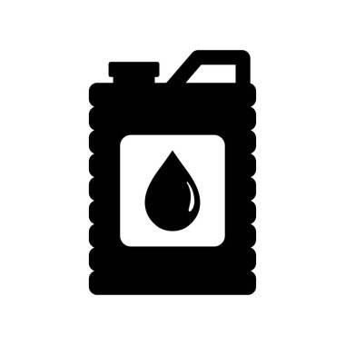 Araba yağı ikonu kutusu. Motor yağı ya da yağ. Vektör illüstrasyonu beyaz arkaplanda izole edildi.