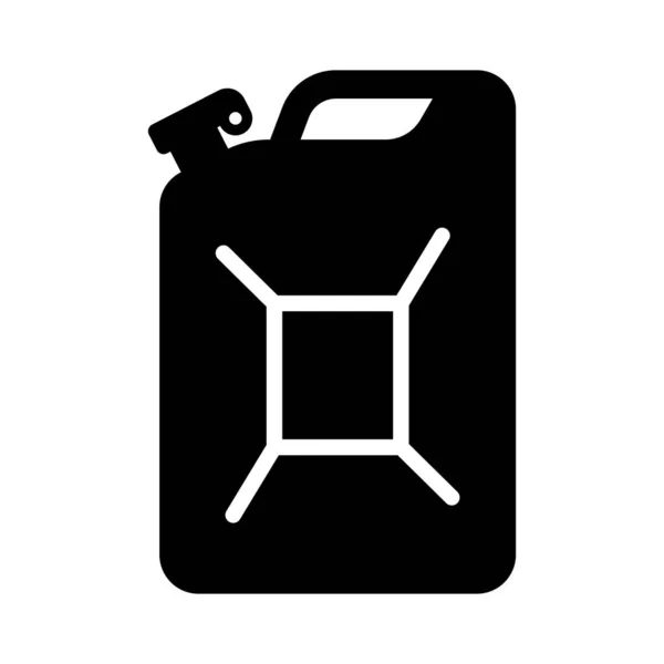 Benzin Bidonu Ikonu Jerry Benzin Bidonu Yağ Vektör Illüstrasyonu Beyaz — Stok Vektör