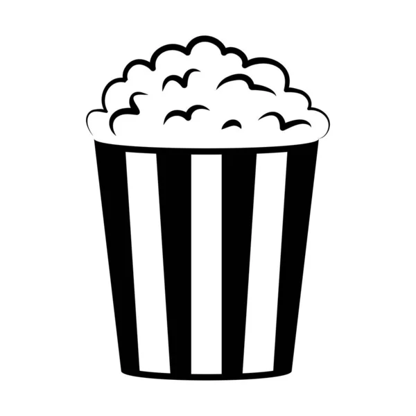 Icona Del Popcorn Secchio Mais Concetto Cinematografico Illustrazione Vettoriale Isolata — Vettoriale Stock