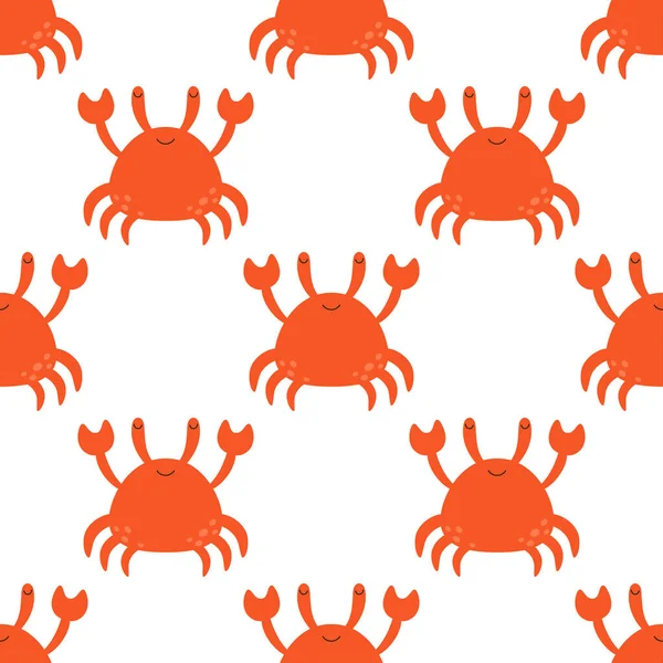 Motif Sans Couture Avec Des Crabes Dessin Animé Mignons Sur — Image vectorielle