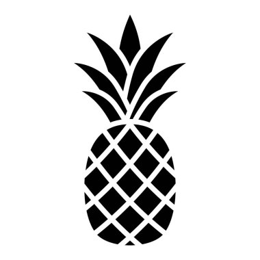 Ananas ikonu. Ananaslı tropik meyve. Beyaz arkaplanda izole edilmiş vektör illüstrasyonu.
