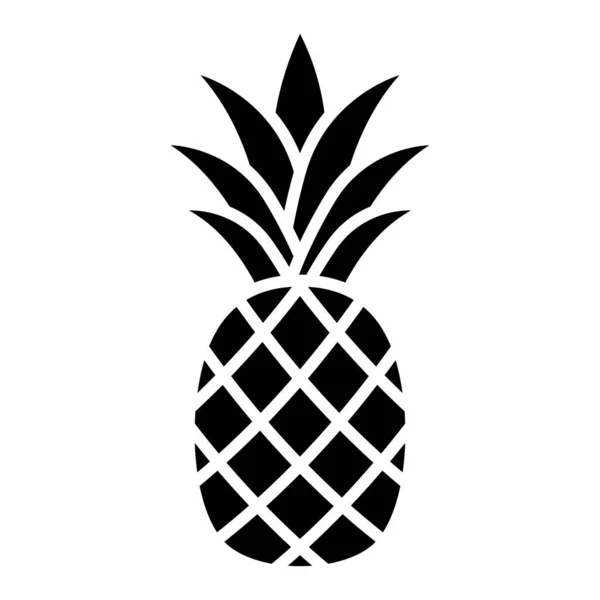 Ananas Ikonu Ananaslı Tropik Meyve Beyaz Arkaplanda Izole Edilmiş Vektör — Stok Vektör