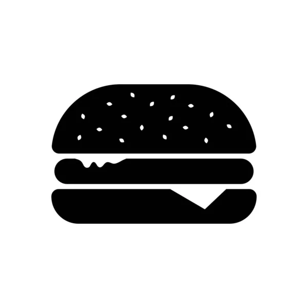 Icono Hamburguesa Hamburguesa Con Queso Comida Rápida Ilustración Vectorial Aislada — Archivo Imágenes Vectoriales