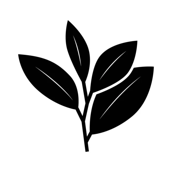 Çay Yaprağı Ikonu Bitki Filizi Ikonu Çevre Çevre Büyüme Sembolü — Stok Vektör