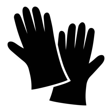 Koruyucu lastik eldiven ikonu. Tıbbi eldivenler. Beyaz arkaplanda izole edilmiş vektör illüstrasyonu.