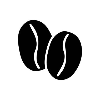 Kahve çekirdeği ikonu. Beyaz arkaplanda izole edilmiş vektör illüstrasyonu.