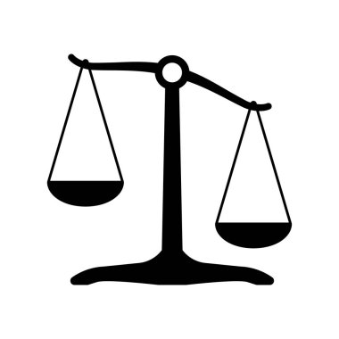 Adaletin düz simgesi. Beyaz arkaplanda izole edilmiş vektör illüstrasyonu.