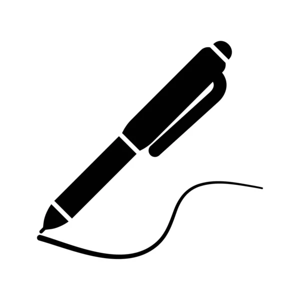 Writing Pen Icon Isolated White Background Vector Illustration — Archivo Imágenes Vectoriales