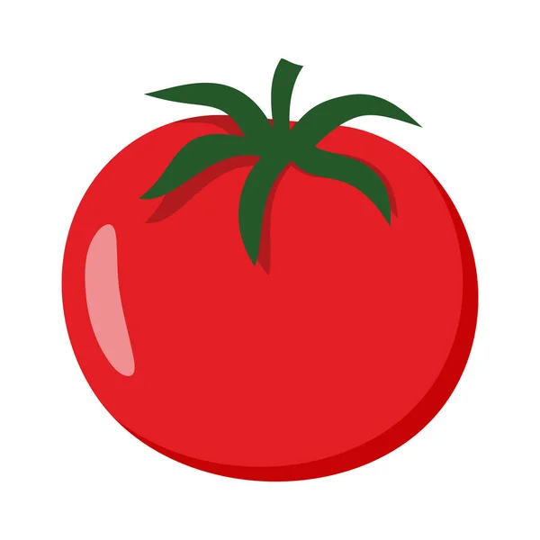 Icône Tomate Tomate Avec Une Silhouette Tige Ingrédient Pour Salade — Image vectorielle