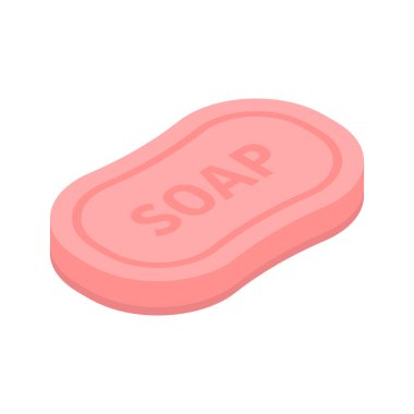 Bar of soap 3d isometric icon. Vector illustration