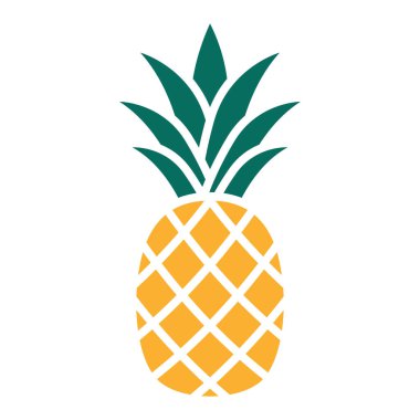 Ananas ikonu. Ananaslı tropik meyve. Vektör illüstrasyonu