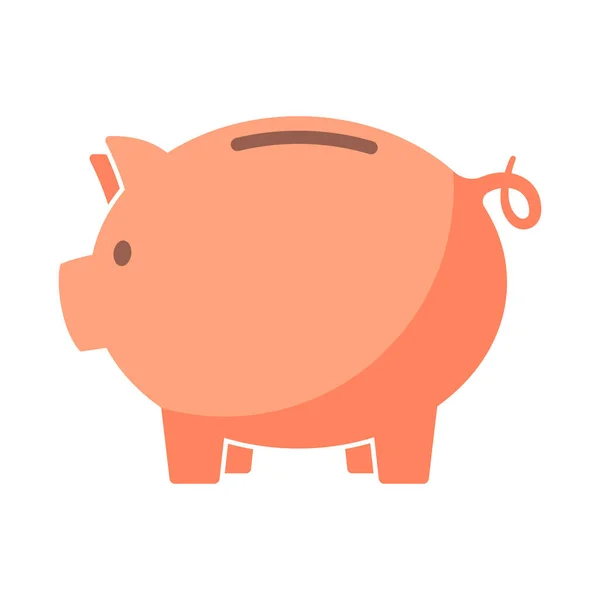 Ícone Banco Piggy Isolado Fundo Branco Ilustração Vetorial — Vetor de Stock