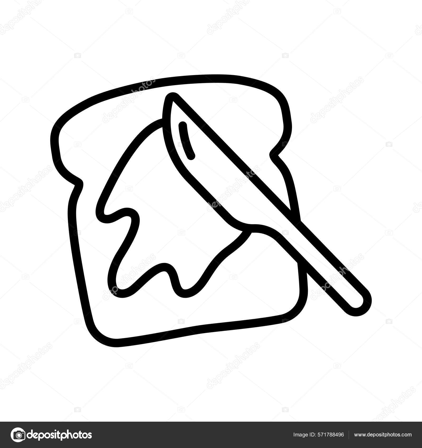 Pão Torrado Com ícone De Manteiga De Amendoim Vetor Ilustração do