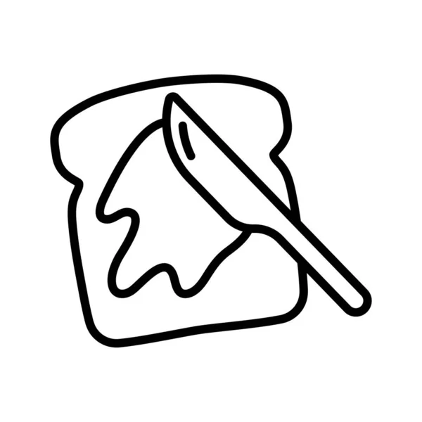 Хлеб Иконой Масла Кусок Хлеба Маслом Нож Иконка Французских Тостов — стоковый вектор