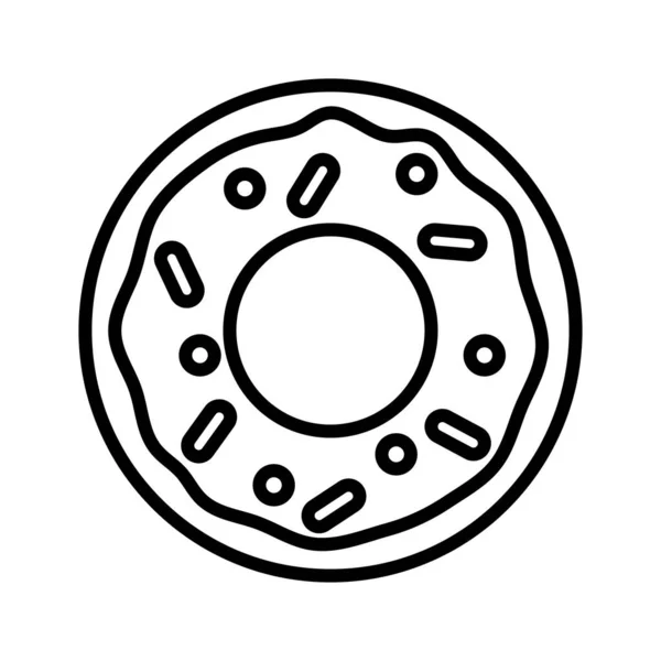 Значок Пончика Пончик Глазурью Брызгами Застекленный Торт Векторная Иллюстрация Белом — стоковый вектор