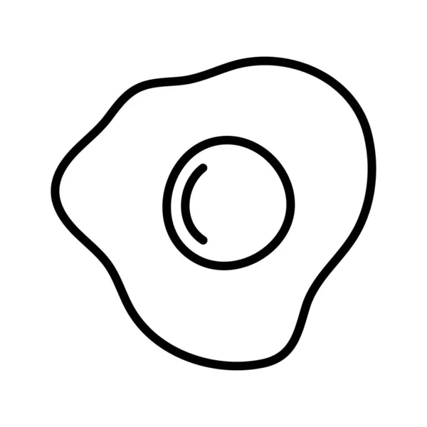 煎蛋图标 蛋黄煎蛋卷 在白色背景上孤立的向量说明 — 图库矢量图片
