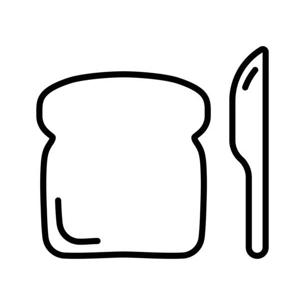 Εικονίδιο Ψωμιού Μια Φέτα Ψωμί Εικονογράφηση Διανύσματος Απομονωμένη Λευκό Φόντο — Διανυσματικό Αρχείο