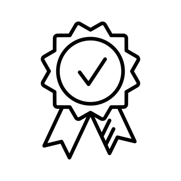 認定バッジ消費者管理の紋章 承認済みまたは認証済みのメダルアイコン ベクターイラスト — ストックベクタ