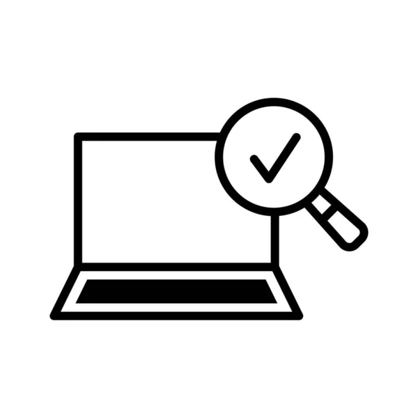 Laptop Lupou Koncepty Internetového Vyhledávání Vektorové Ilustrace Izolované Bílém Pozadí — Stockový vektor