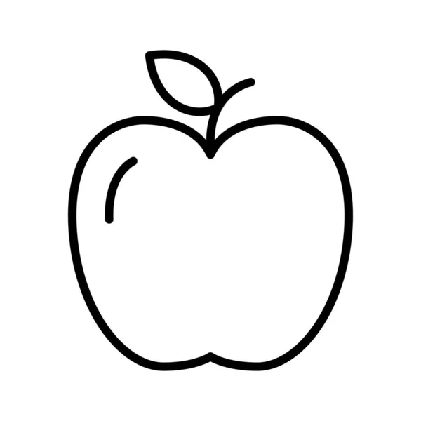 Apple Ikona Znak Zarysu Piktogram Liniowy Izolowany Białym Tle Ilustracja — Wektor stockowy