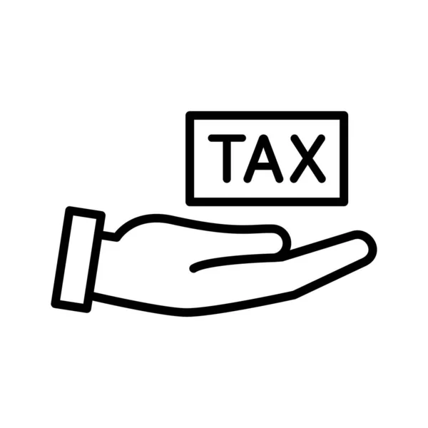 Taxes Payment Icon Linear Style Pictogram Isolated White Background Vector — Stock Vector