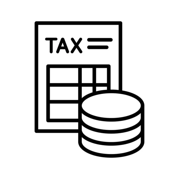 Pictogram Belastingformulier Boekhouding Belastingbetaling Lineaire Stijl Pictogram Geïsoleerd Witte Achtergrond — Stockvector