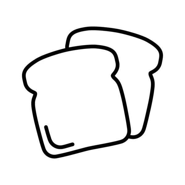 Toast Brood Icoon Broodschijfjes Geïsoleerd Witte Achtergrond Vectorillustratie — Stockvector