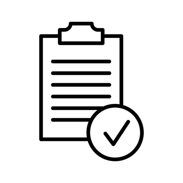 Checklist Icoon Met Vinkje Teken Pictogram Geïsoleerd Een Witte Achtergrond — Stockvector