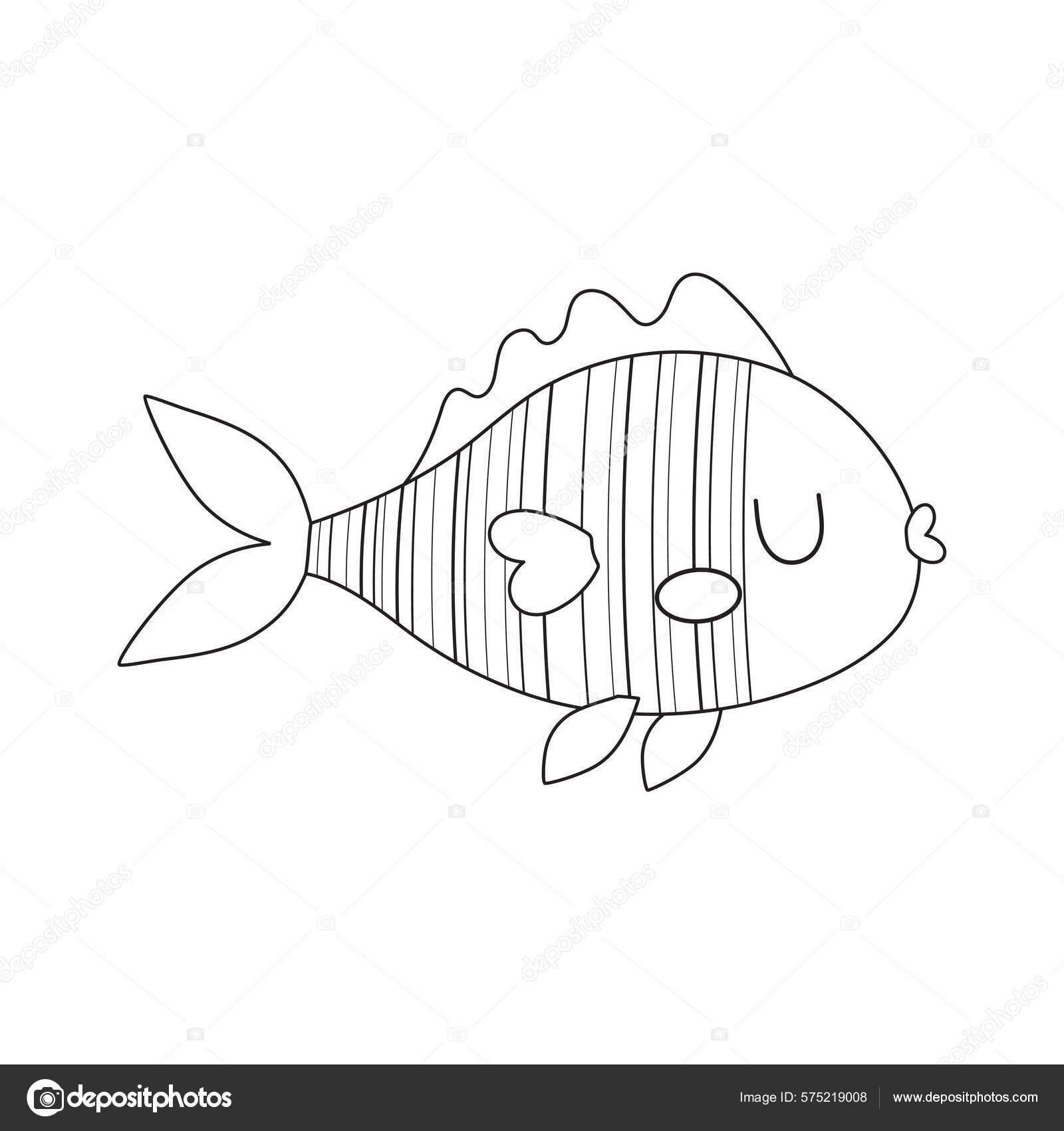 Vektor Illustration Enda Hav Eller Flod Fisk Silhuett Isolerad Vitt —  stockvektor av ©Makc76 575219008, image size:1600x1700