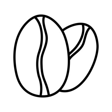 Kahve çekirdeği ikonu. Beyaz arkaplanda izole edilmiş vektör illüstrasyonu.