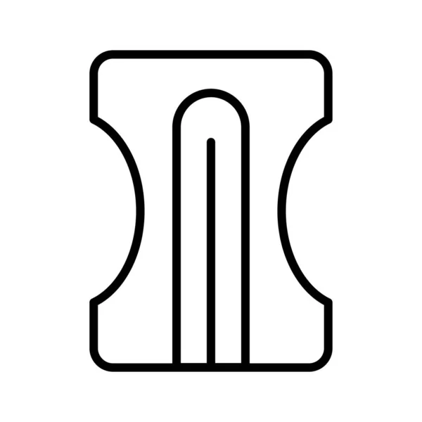 Bleistiftspitzer Symbol Piktogramm Isoliert Auf Weißem Hintergrund Vektorillustration — Stockvektor