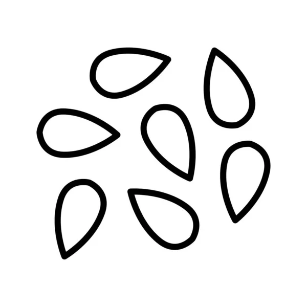 Sesame种子行图标 黑芝麻在白色背景上孤立的向量图 — 图库矢量图片