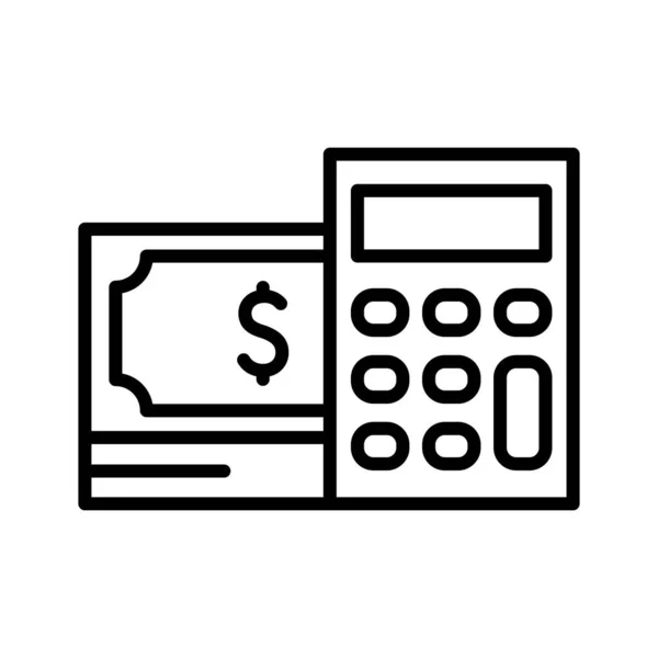Räkningar Pengar Med Miniräknare Piktogram Isolerad Vit Bakgrund Vektorillustration — Stock vektor