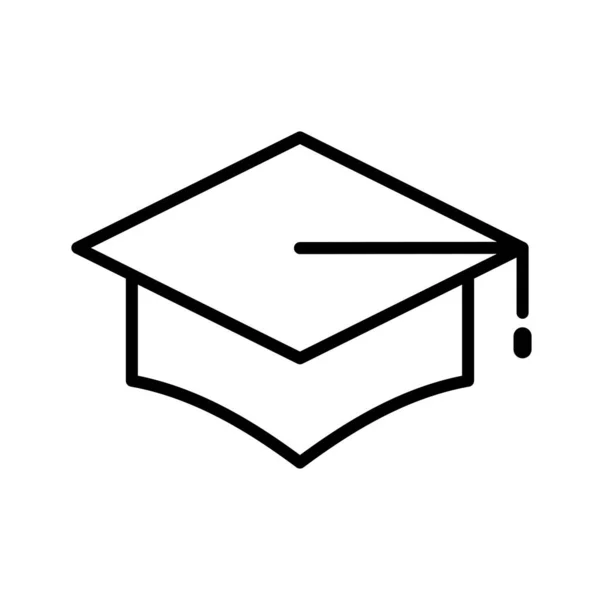 滑板图标 学术帽 毕业标志 在白色背景上孤立的象形文字 矢量说明 — 图库矢量图片