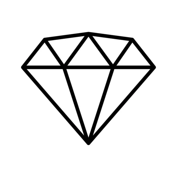 Значок Алмазного Камня Пиктограмма Выделена Белом Фоне Векторная Иллюстрация — стоковый вектор