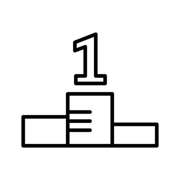 Ikona Šampiona Vítěz Úspěch Symbol Pódia Piktogram Izolovaný Bílém Pozadí — Stockový vektor