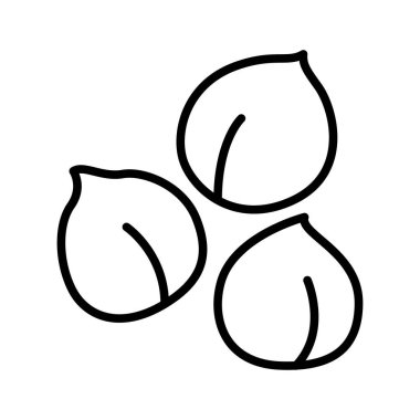 Nohut ikonu. Humus. Nohut çekirdeği. Piktogram beyaz arka planda izole edildi. Vektör illüstrasyonu.