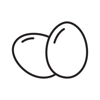 Yumurta ikonu, kahvaltı besin sembolü. Piktogram beyaz arka planda izole edildi. Vektör illüstrasyonu.