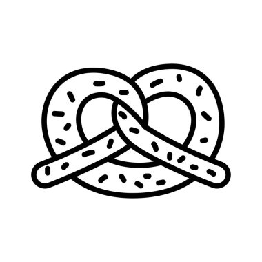 Alman simit ikonu. Geleneksel Oktoberfest atıştırması. Vektör illüstrasyonu.